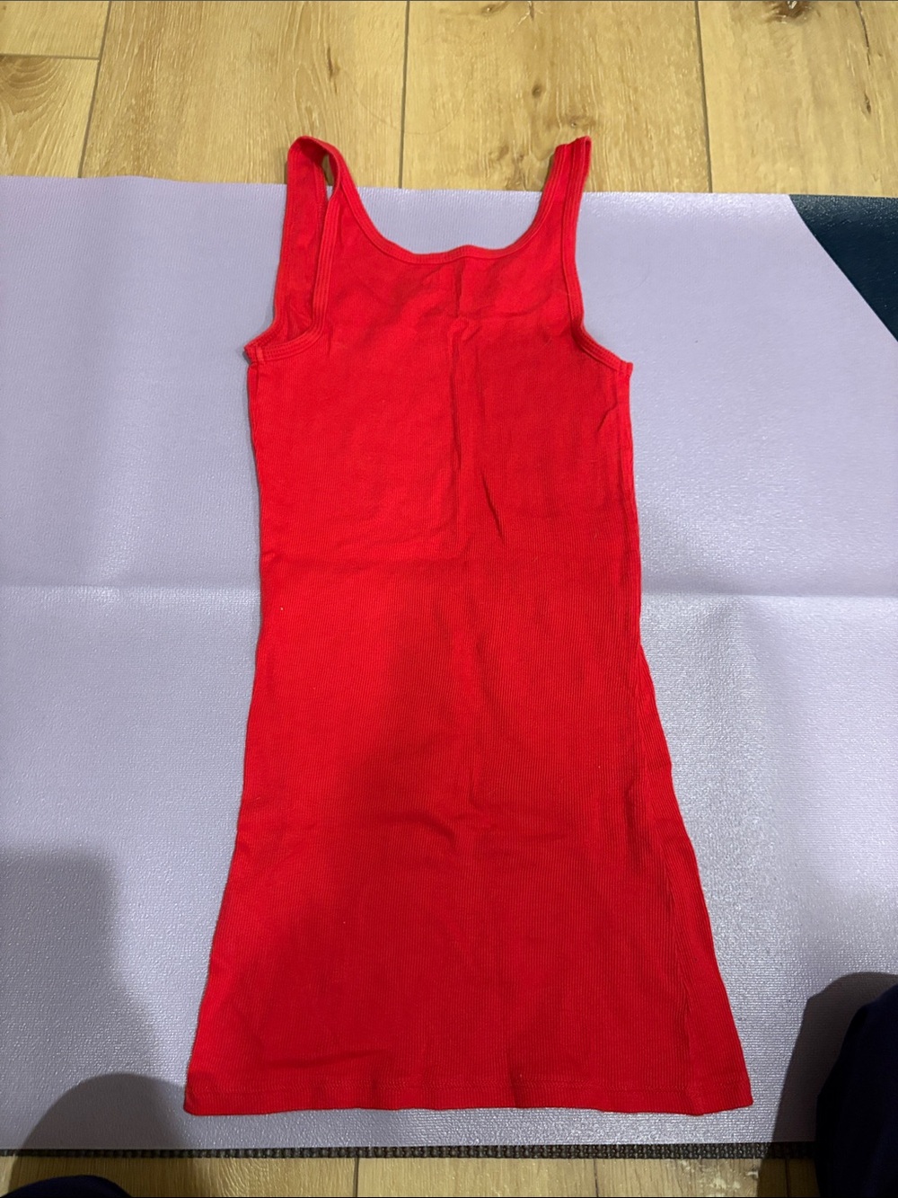 Red Ribbed Tank Top - Picture 3 of 3